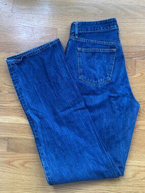 Abercrombie & Fitch Curve Love The Loose High Rise Jeans in Dark Wash — 27/4 XL
